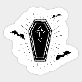 Halloween coffin with bats design Sticker